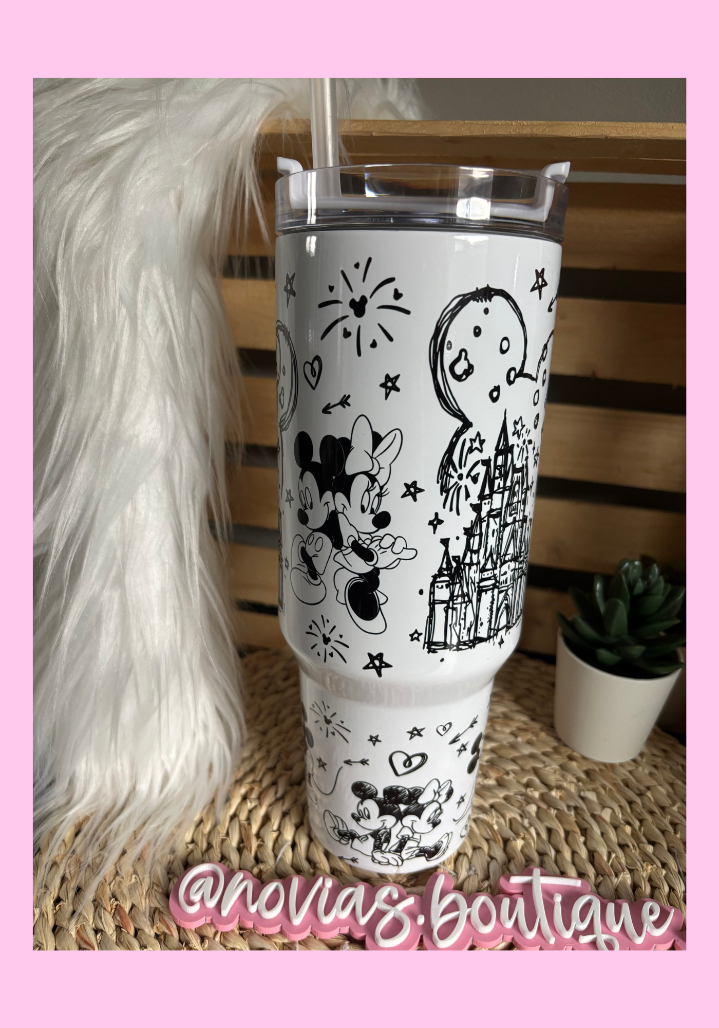 40oz MICKEY MINNIE BLK & WHT