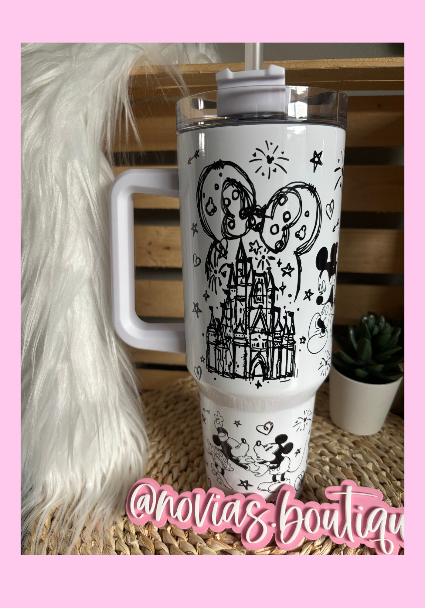 40oz MICKEY MINNIE BLK & WHT