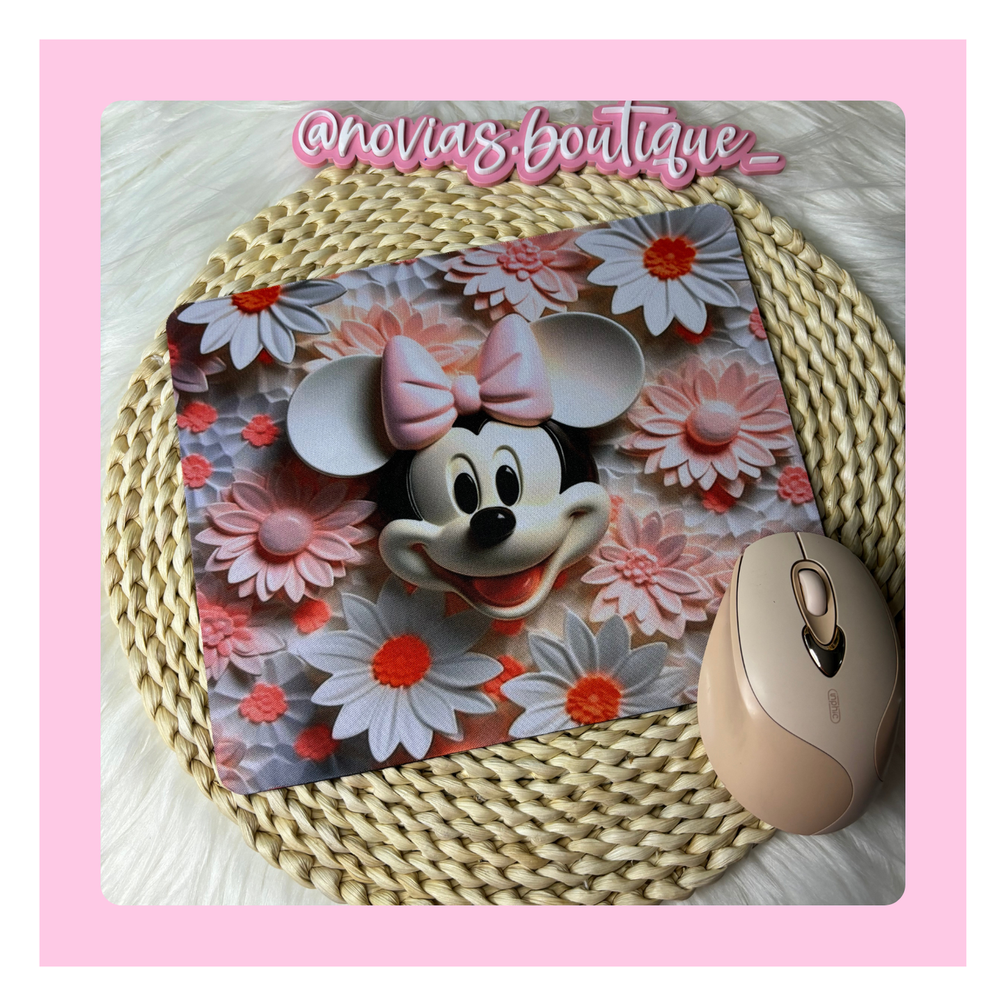 3D PINK MOUSE MOUSEPAD