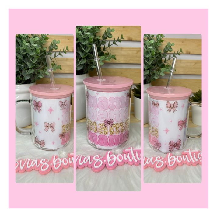 17oz CLEAR GLASS MUGS MAMA
