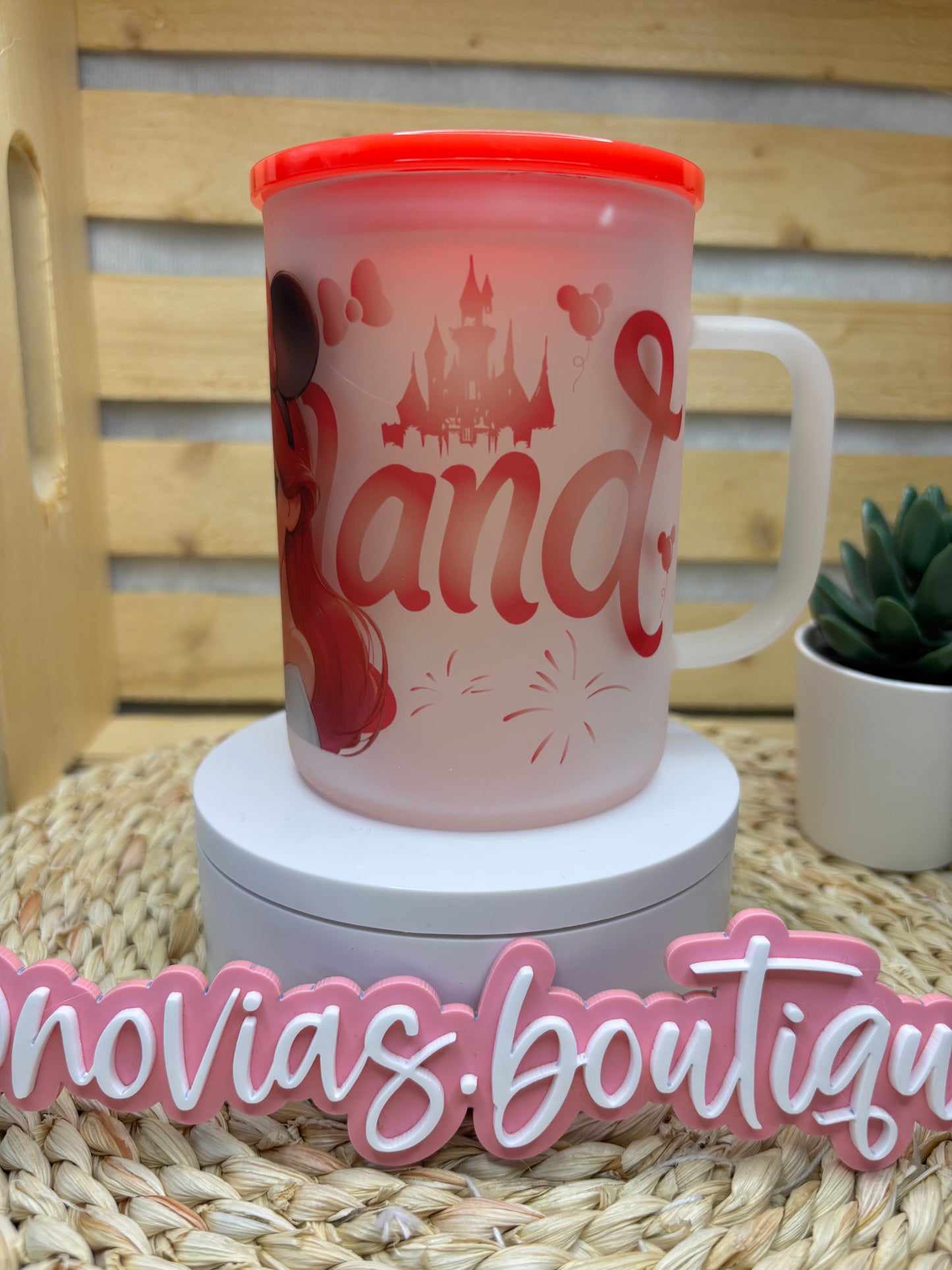17oz FROSTED GLASS MUG MERMAID PRINCESS