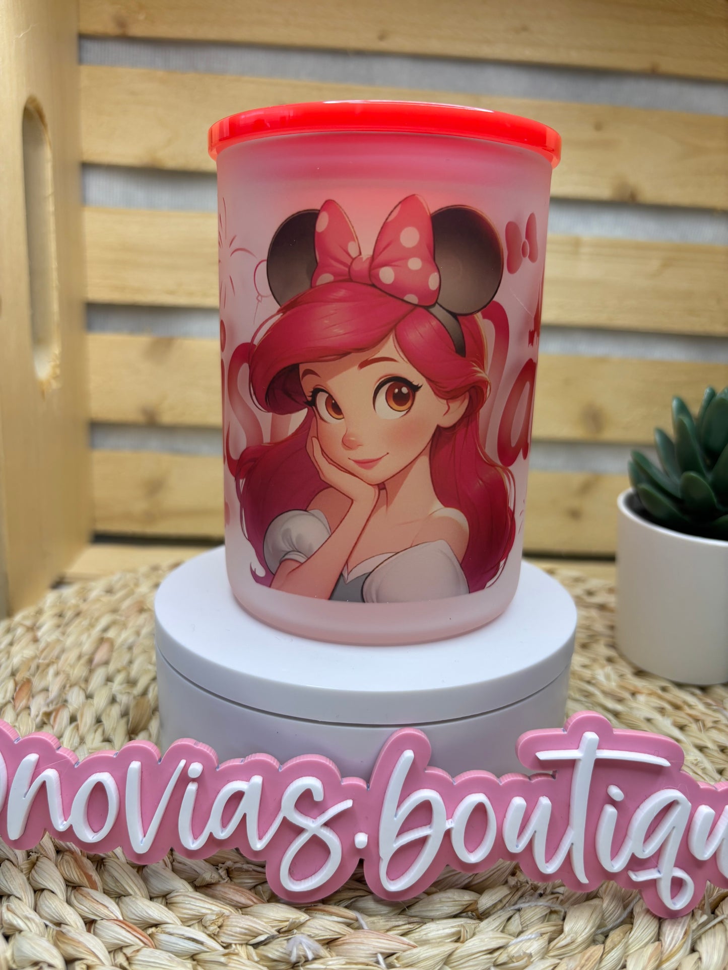 17oz FROSTED GLASS MUG MERMAID PRINCESS