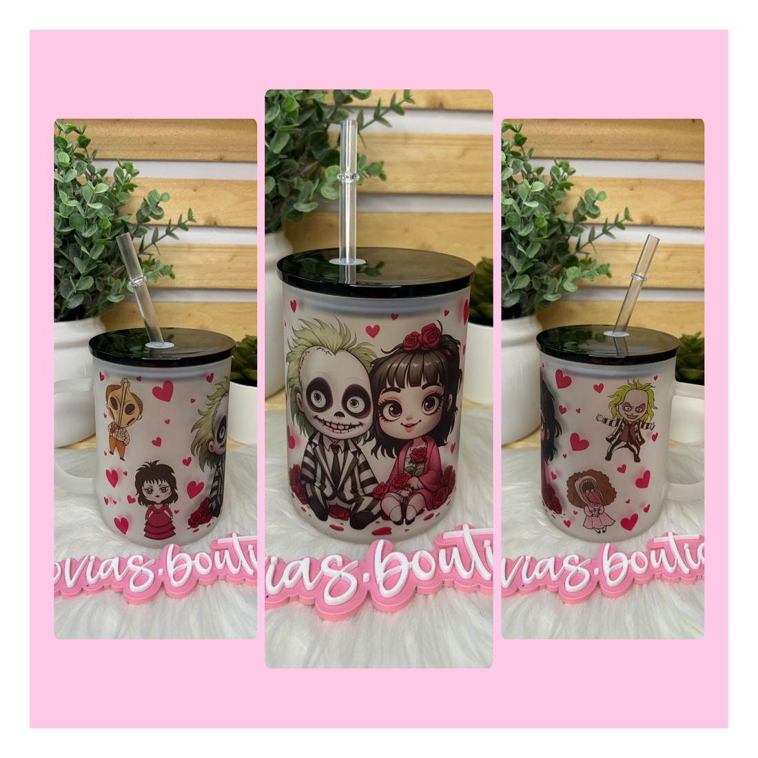 17oz FROSTED GLASS MUGS BEETLE J