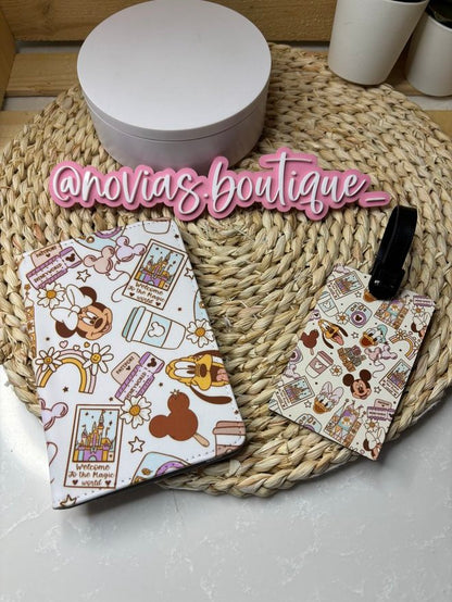 MICKEY & FRIENDS PASSPORT HOLDER & LUGGAGE TAG