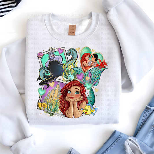 Princess Mermaid Photo Adult Crewneck