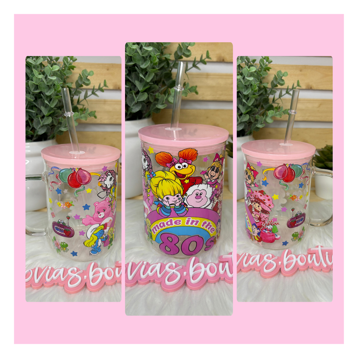 17oz CLEAR GLASS MUGS MADE IN THE 80S