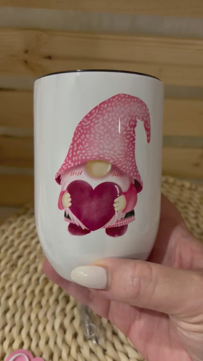 Gnome Wine Tumbler and matching Wine Topper